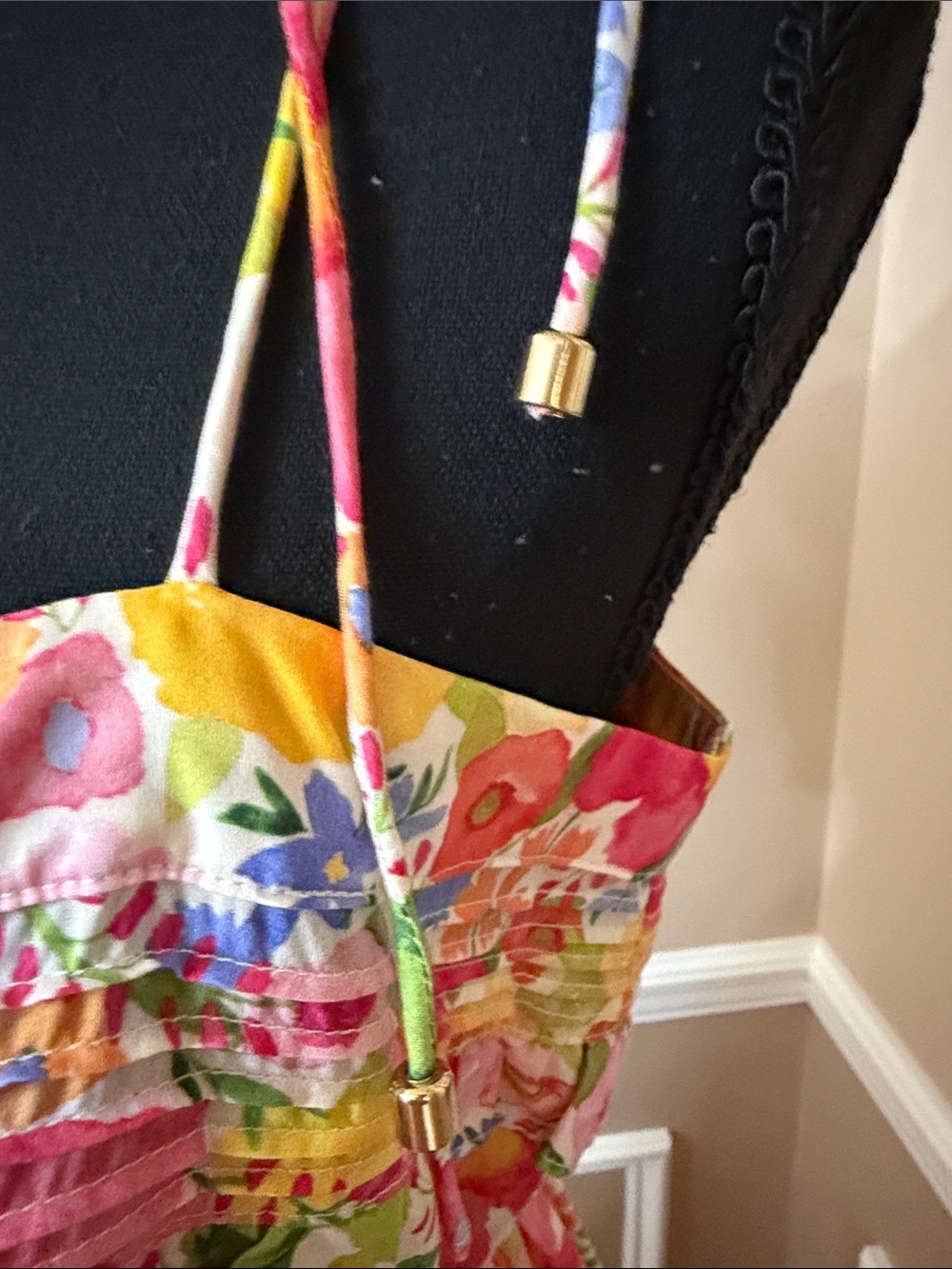 Stellah Pink Yellow Floral Midi Sundress - Picture 13 of 16